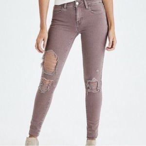 American Eagle Super Stretch X Jeggings (mauve, size 14 regular)